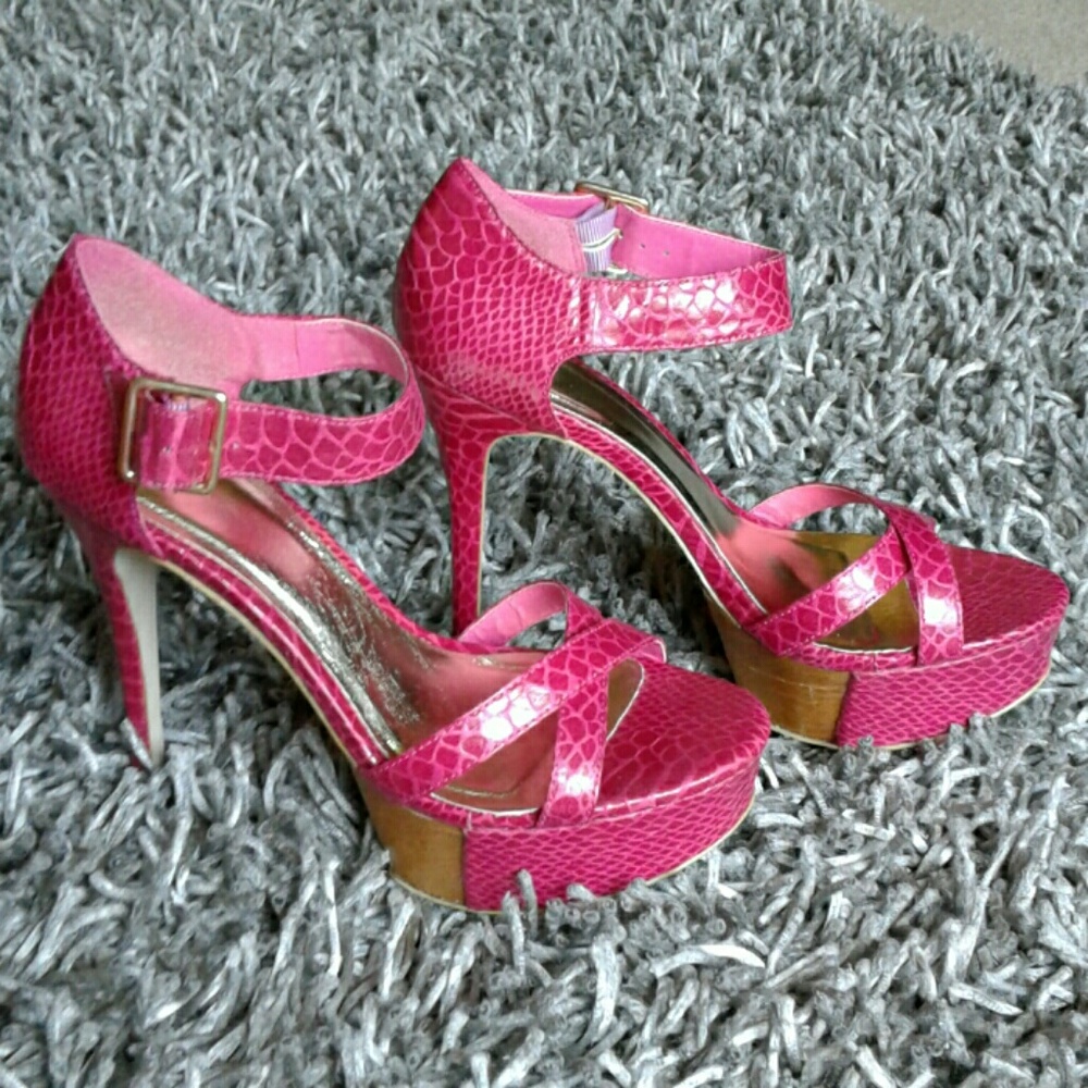 Bakers Dark Pink Platform Heels